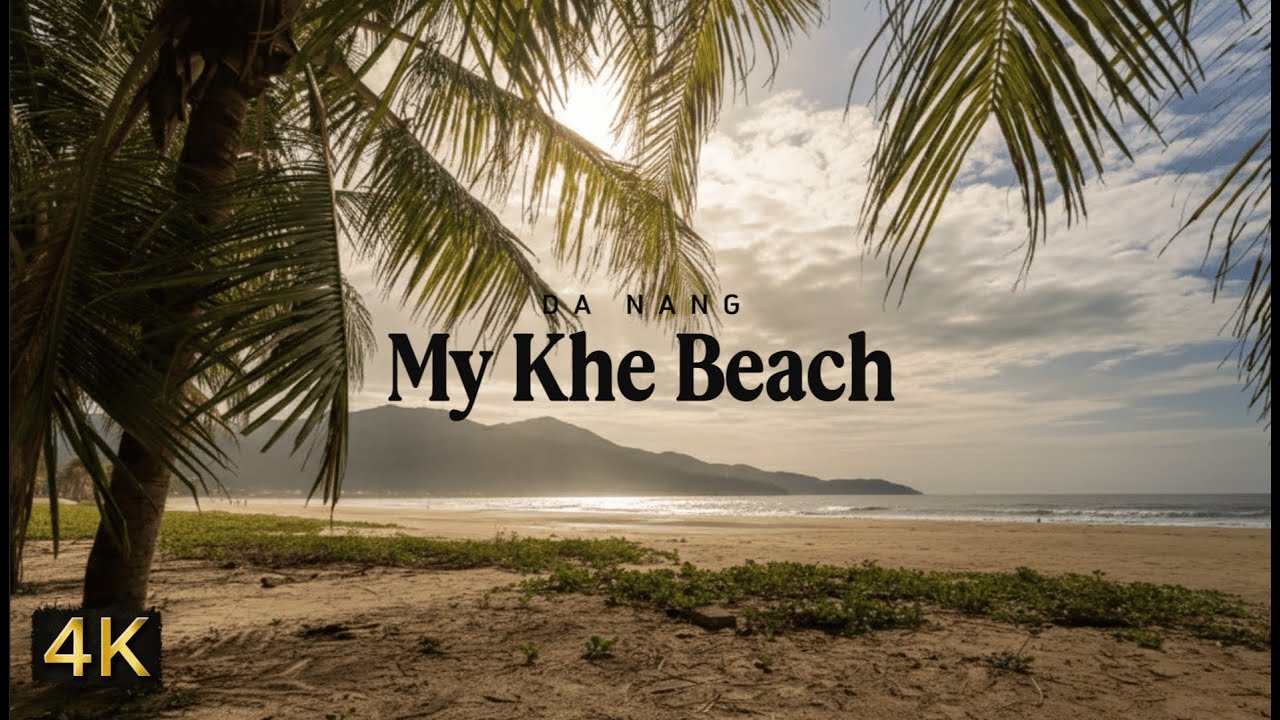 Relaxing Ocean Waves at My Khe Beach Vietnam 🌴 4K Nature & Meditation Sounds.
