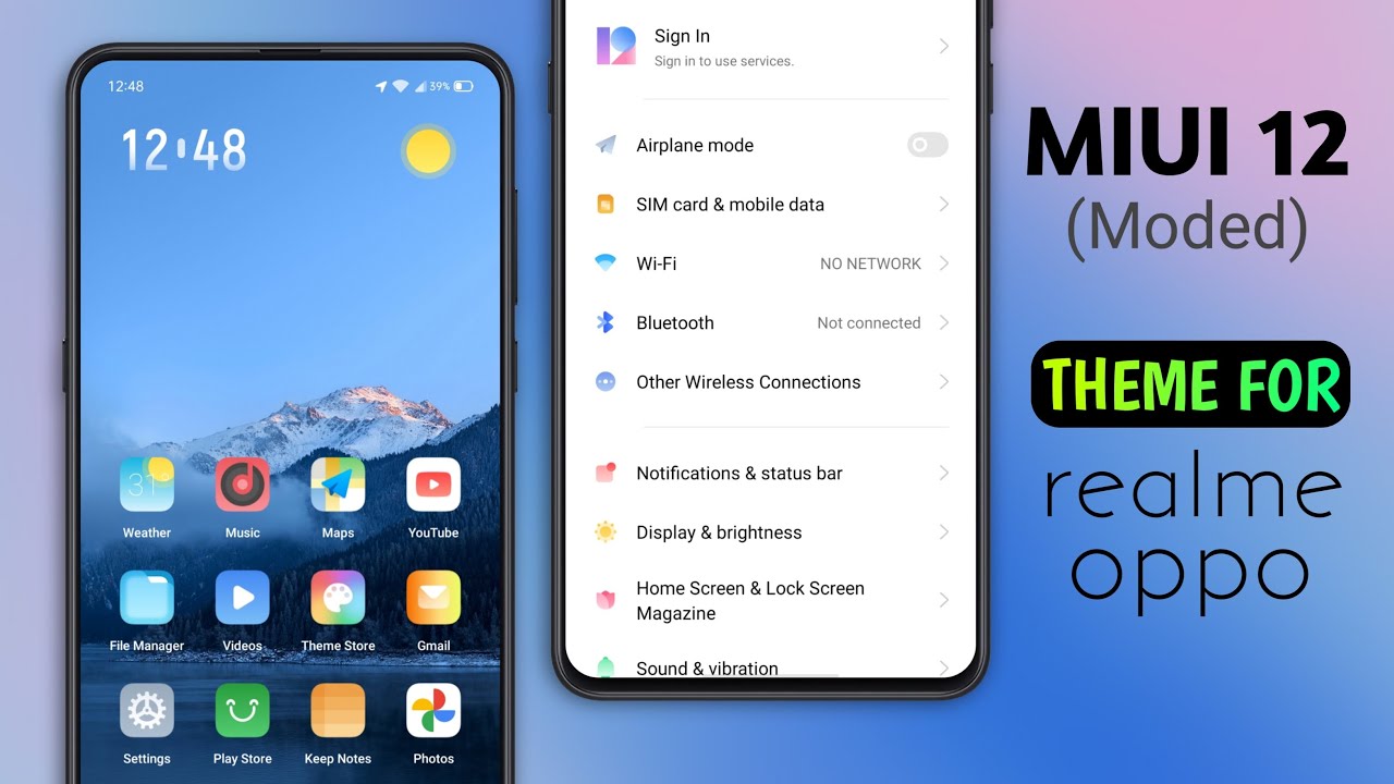 MIUI 12 (Modified) theme for Realme and Oppo device