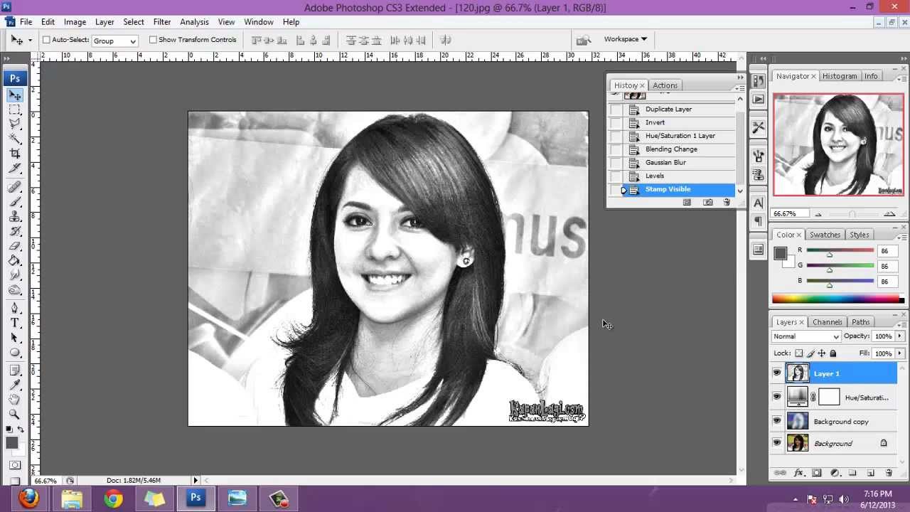 cara gampang membuat sketsa pensil dari photoshop