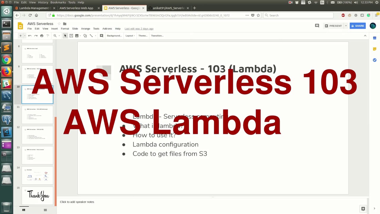 AWS Serverless 103-  AWS Lambda