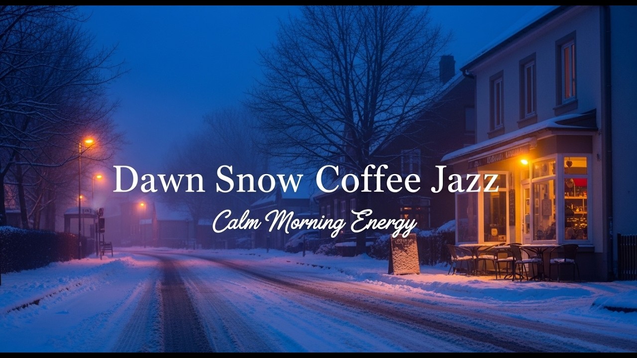 1 Hour Relaxing Winter Jazz ☕ Cozy Café in a Quiet Town | Stress Relief & Calm Mood
