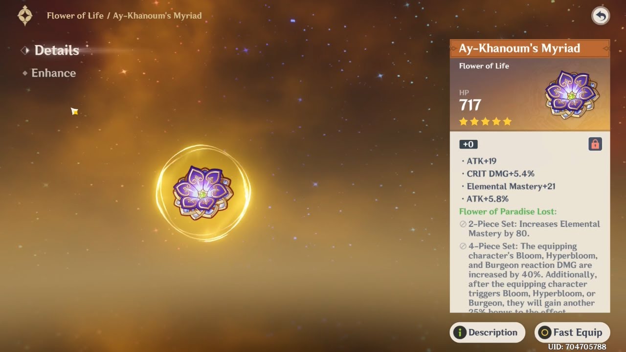 Nice Flower of Paradise Lost artifact | Upgrading an artifact | Genshin Impact