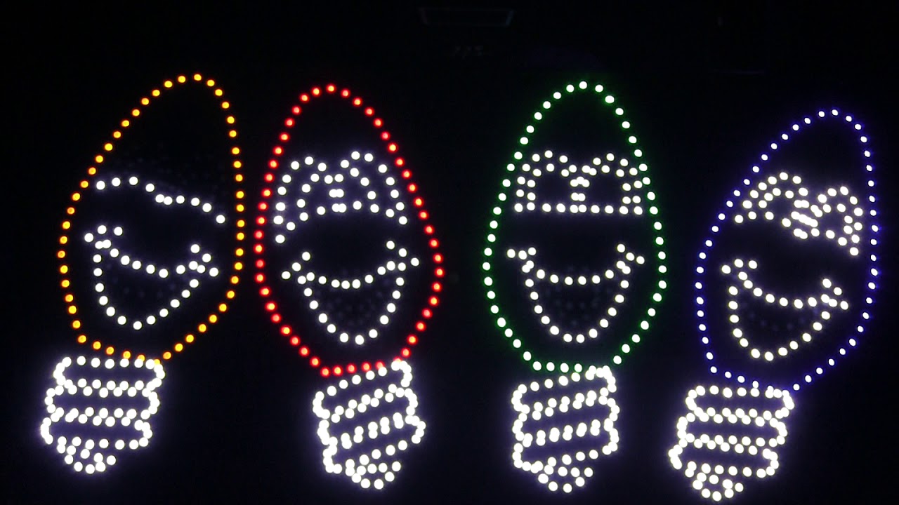 Bernier Christmas light show Ho Ho Christmas bulb