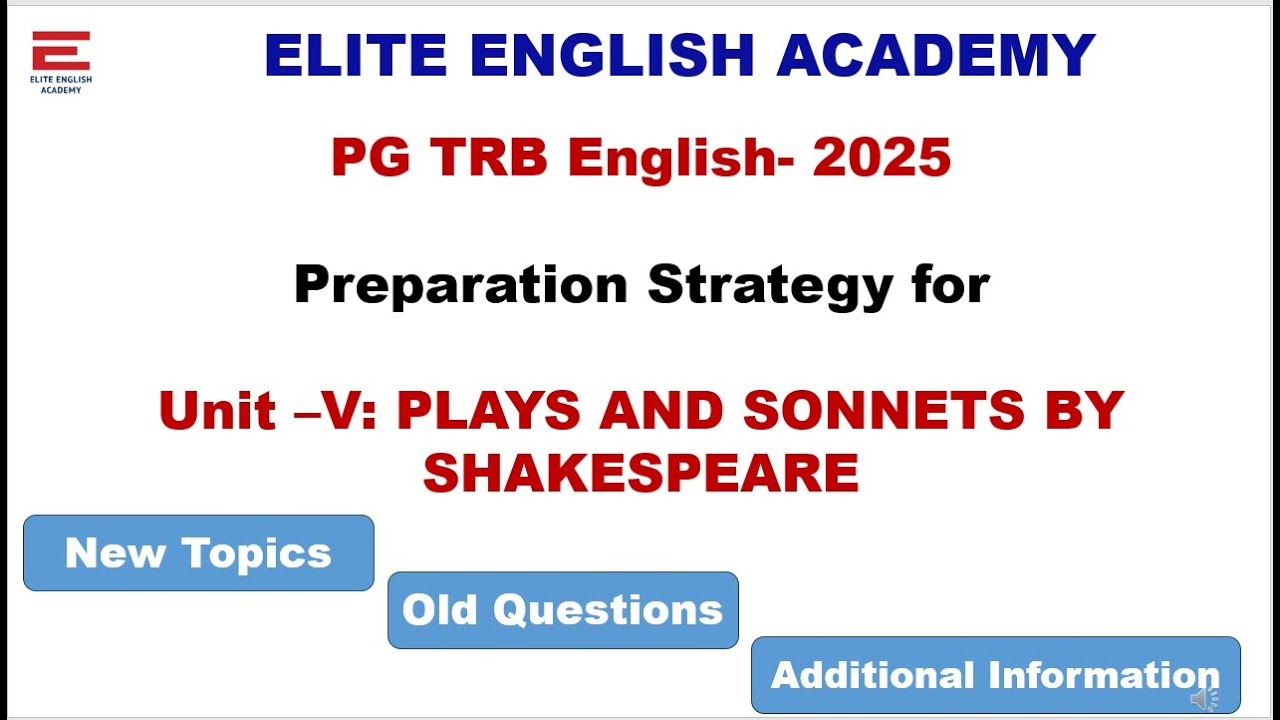 PGTRB English How to Prepare for Unit 5