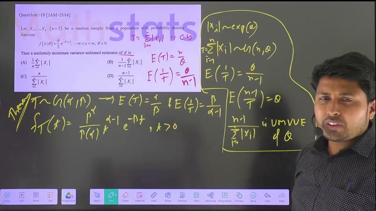 L111_E1: IIT-JAM MS 2026 |  Estimation PYQ SOLUTION JAM | Mathstats @8810409392 Mathstats@8810409392