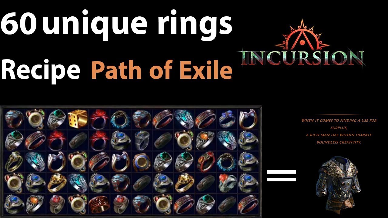 Path of Exile ~ 60 Unique Rings Recipe @ Loreweave