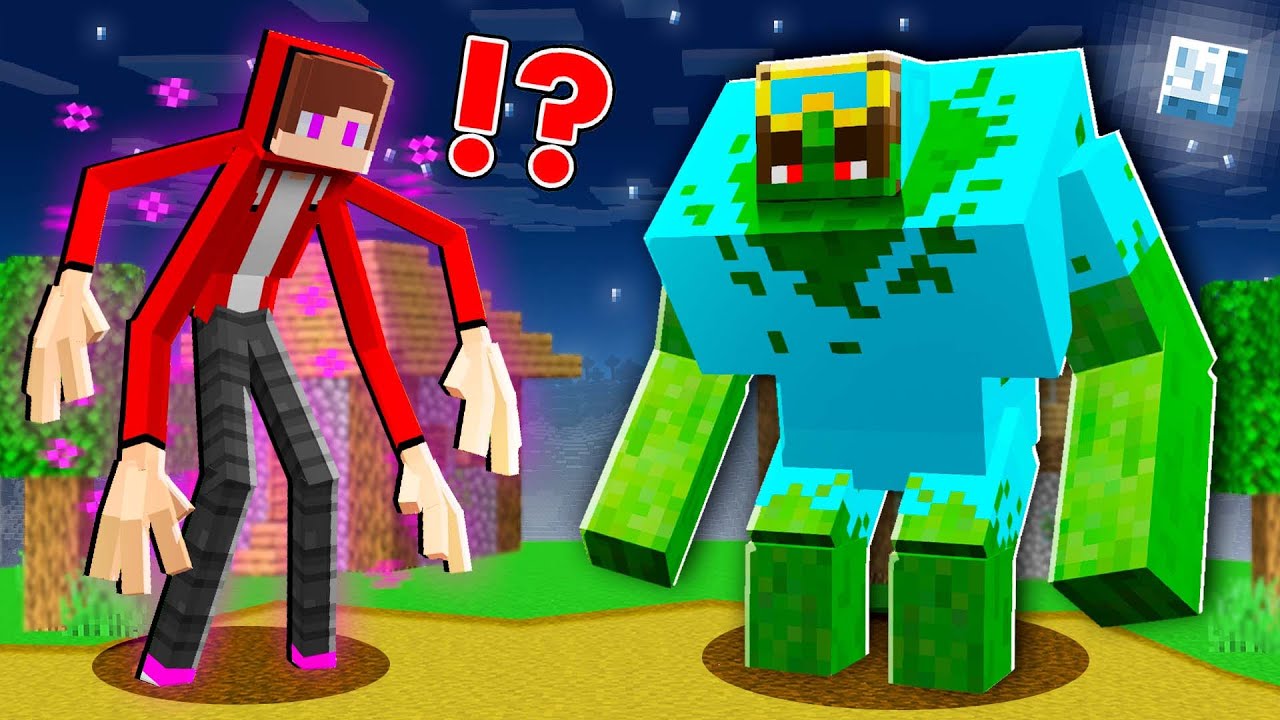 Джей-Джей и Нико стали Эндерменом и Зомби-мутантом в Minecraft Challenge — Maizen Джей-Джей и Майки