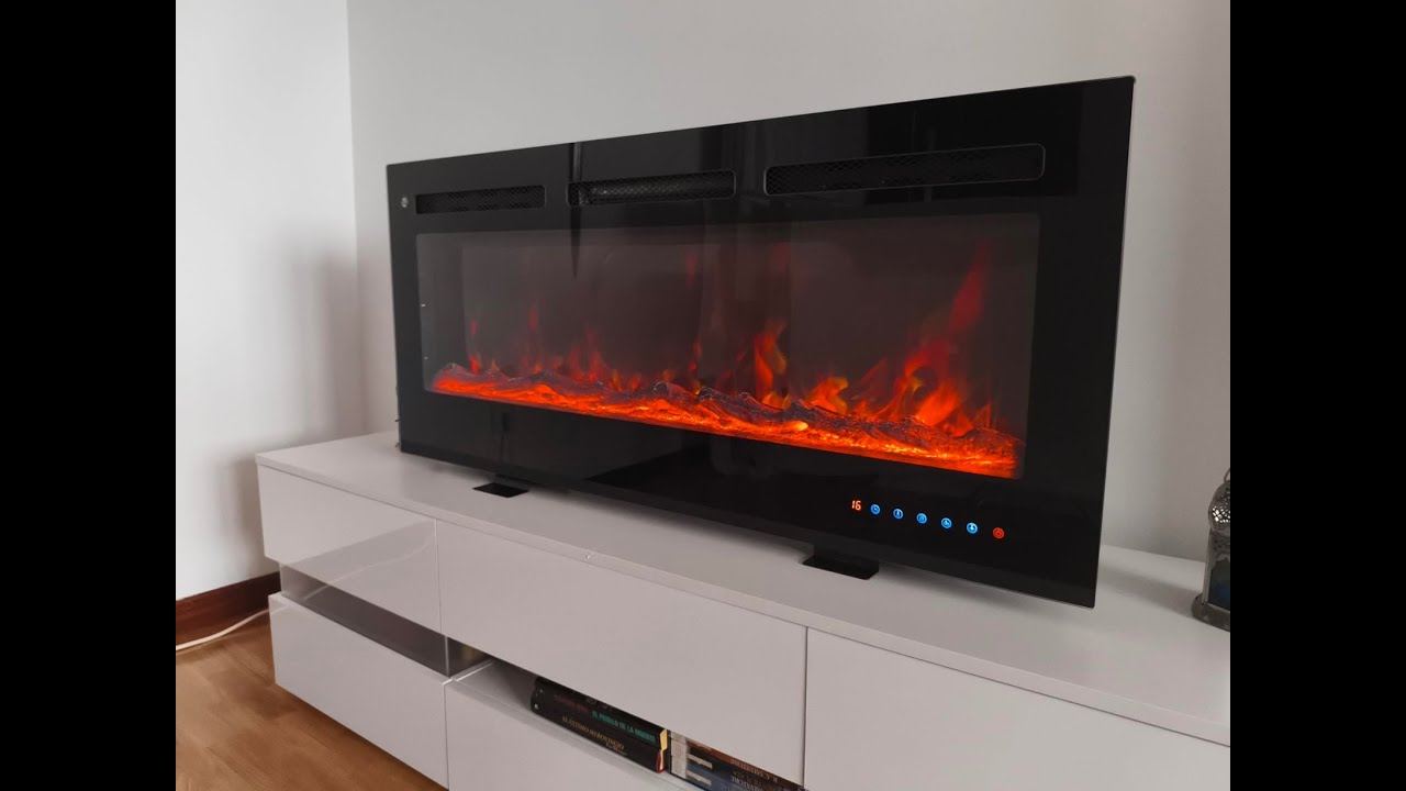 KAMINIO Eléctrica Chimenea Marlon - Chimenea eléctrica 3 en 1 con calefacción, Efecto de Llama