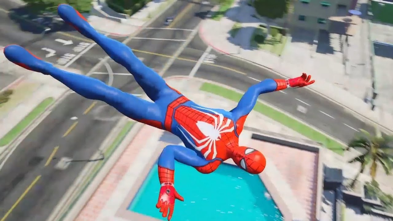 SPIDERMAN CRAZY JUMPS/FALLS #2 (GTA 5 Spider-Man Fails)