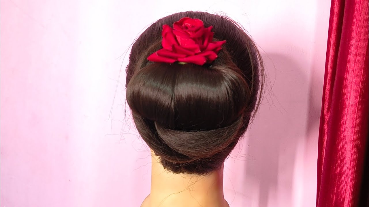 Simple & Easy Hairstyles for wedding and parties Hairbun 
