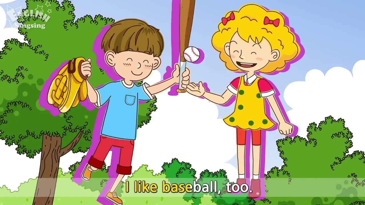 [Liking] I Like Baseball - Exciting Song - Sing Along - English Song for Kids