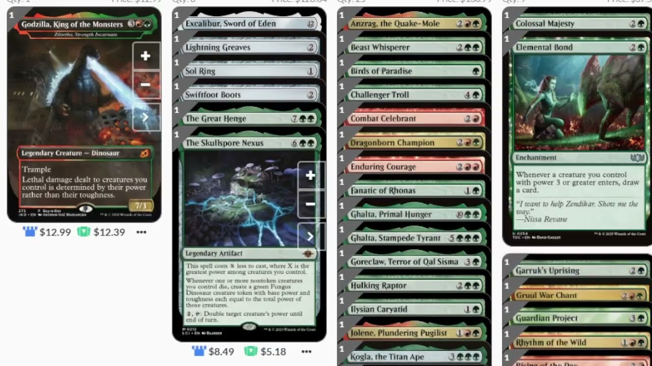 Профиль колоды командира MTG Godzilla, King of the Monsters