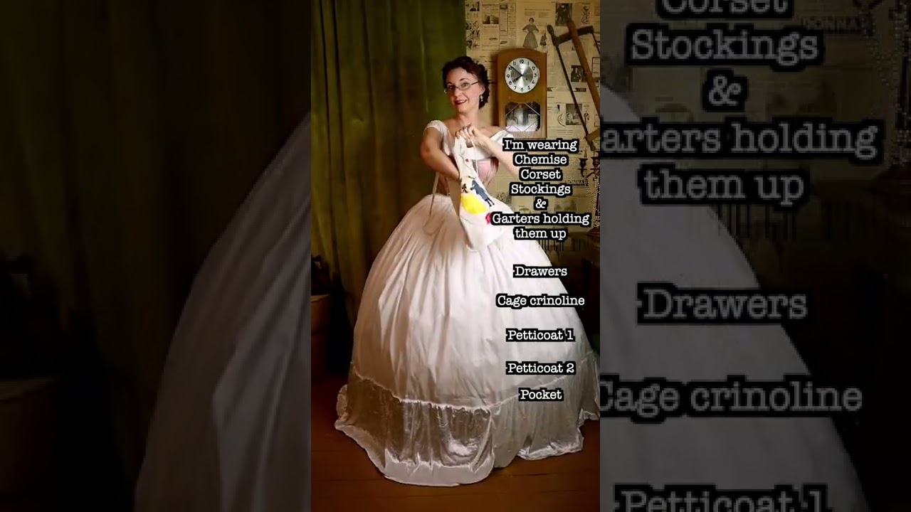 getting dressed in my 1860s ball gown