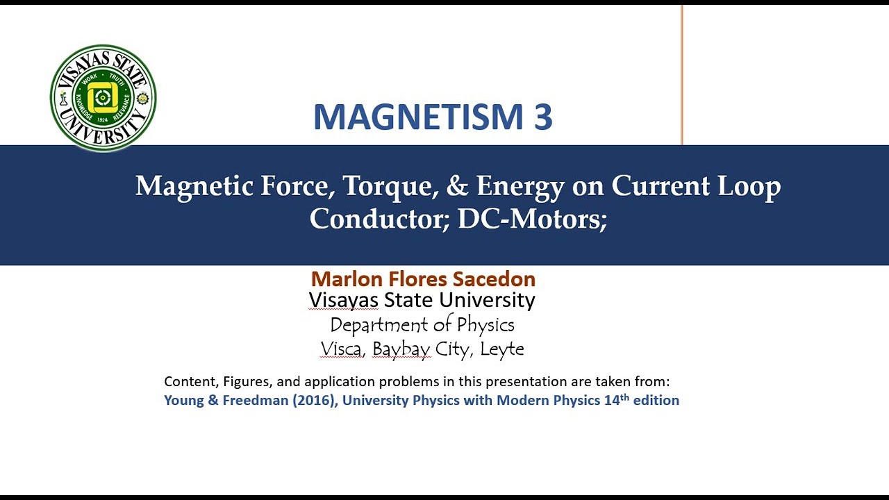 MAGNETIC FORCE, TORQUE, ENERGY OF CURRENT LOOP CONDUCTOR AND DC-MOTOR