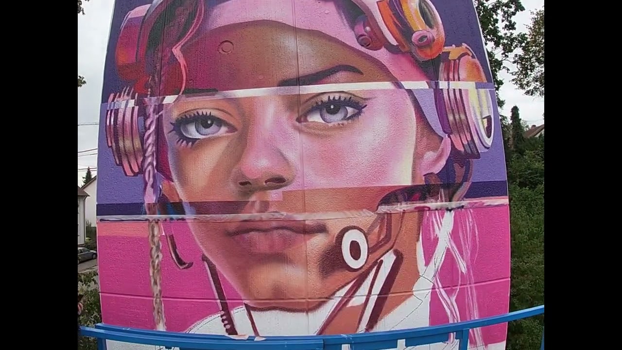 SPRAYCAN ART STREET ART GRAFFITI ART MURAL TIMELAPSE BACKNANG GERMANY BRAVE_ARTS ERZ CONCRETE CANVAS