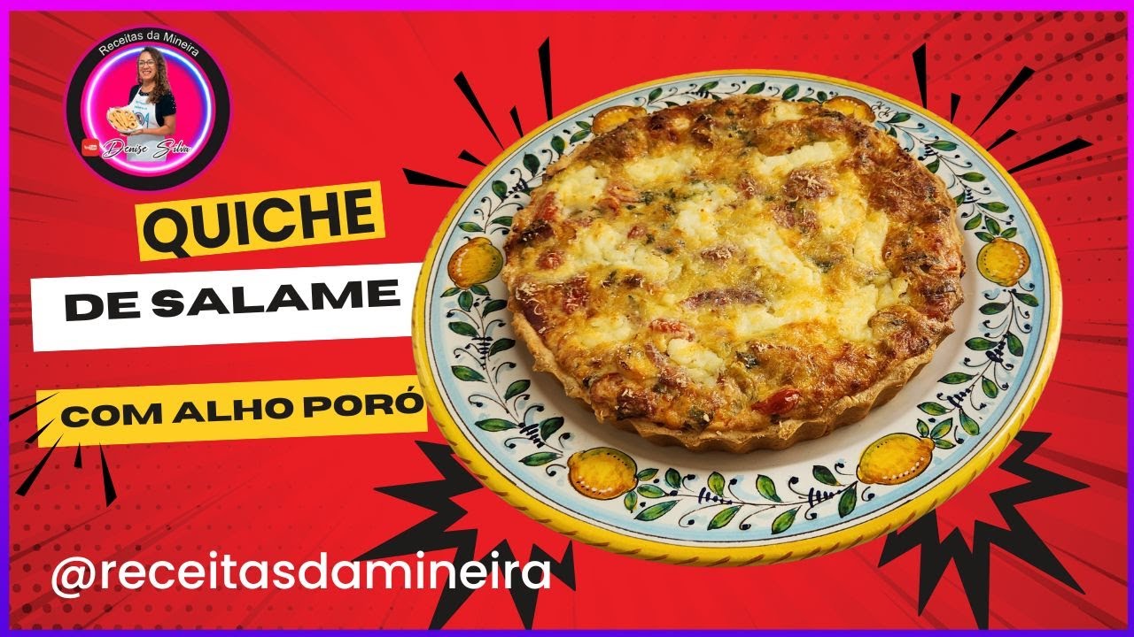 Quiche de Salame com Alho Poró