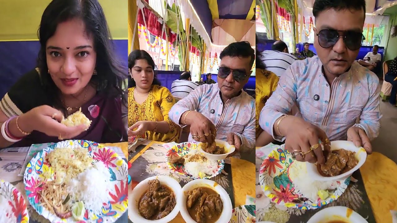 মহানবমী তে সপরিবারে মধ্যাহ্নভোজ সারলাম পাড়ার ক্লাব এ। 😍ভেজ ডাল,পটলচিংড়ি ,খাসিরমাংস