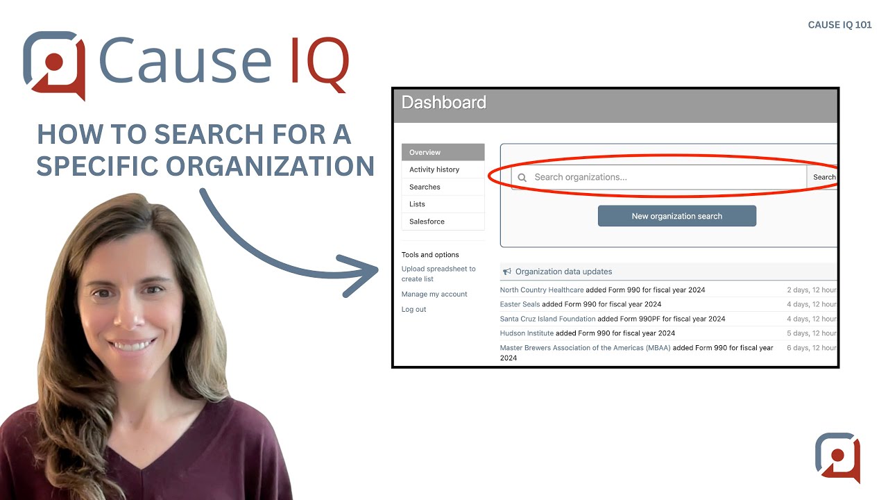 Cause IQ 101: How to search for a specific organization
