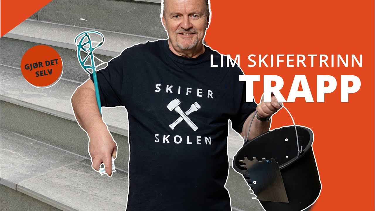 Lime skifertrinn på trapp | Minera Skiferskolen