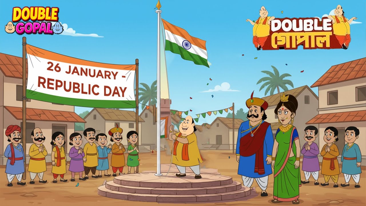 ২৬ জানুয়ারী গোপালদাদা পতাকা উত্তোলন করেন। | Gopal Bhar | গোপালভাঁড় | Fun With Double Gopal | New