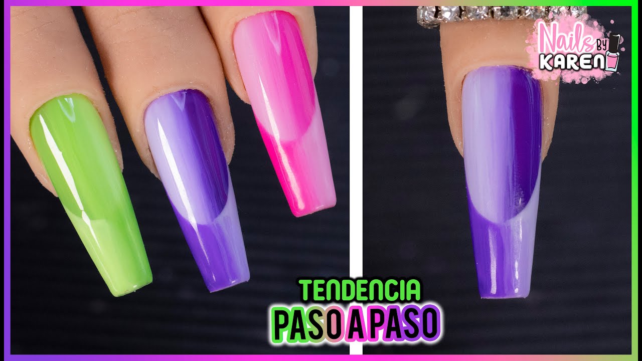 TENDENCIA en UÑAS Difuminado Invertido - Paso a Paso | NailsByKaren