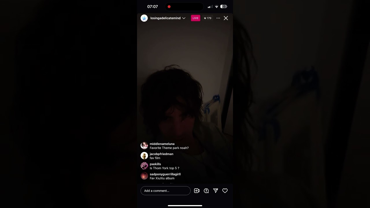 Noah Dillon (losingadelicatemind) IG Live 4/3/25