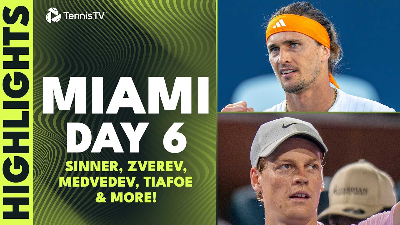 Sinner Faces Moutet; Medvedev, Zverev & Mensik Feature | Miami 2026 Day 6 Highlights