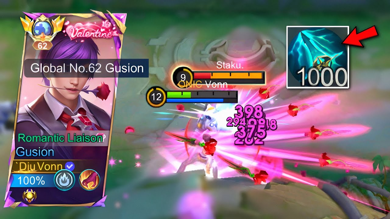 GUSION FULL DAMAGE EASY DELETE IN 0.1 SECOND😱 ( gusion best build)