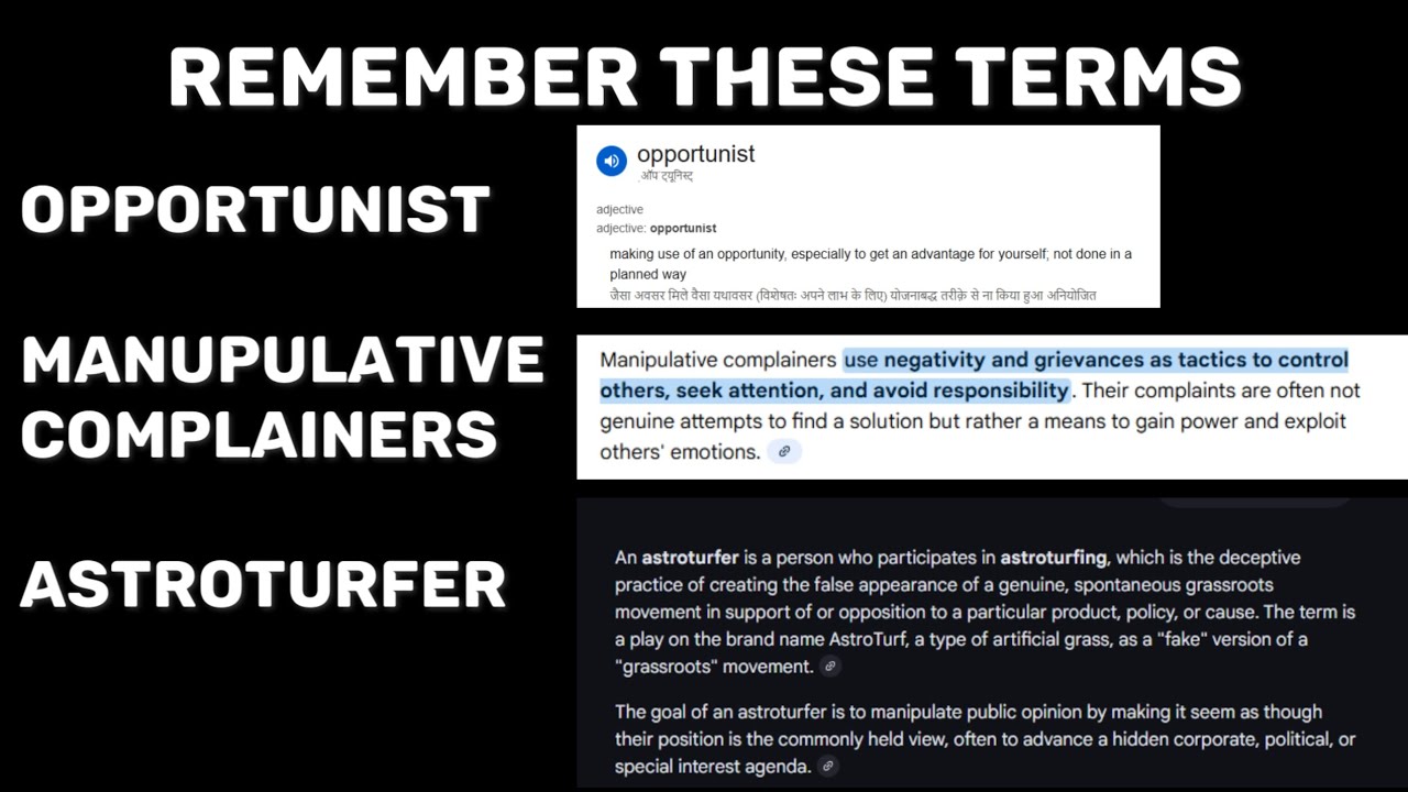 👉Opportunists👉Manipulative complainers 👉Astroturfer - Beware of these #ccgeeks