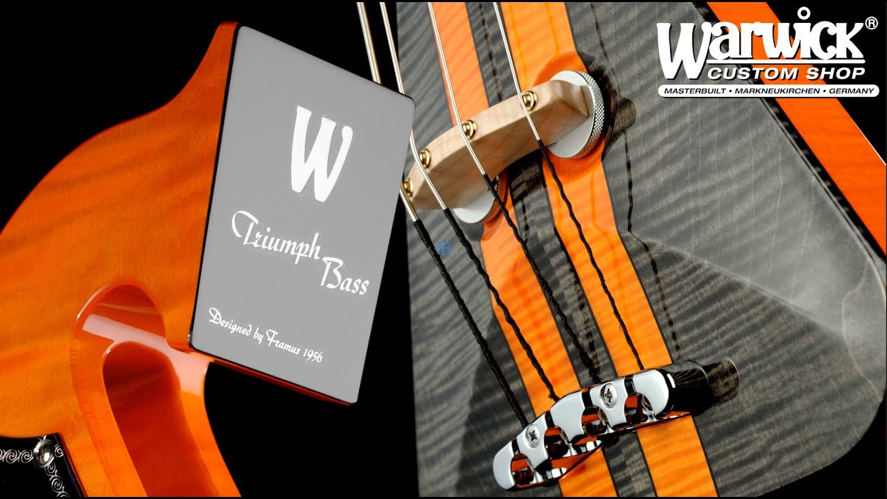 Warwick Custom Shop Masterbuilt - Triumph Bass - Orange Racing Stripe Design #18-3738