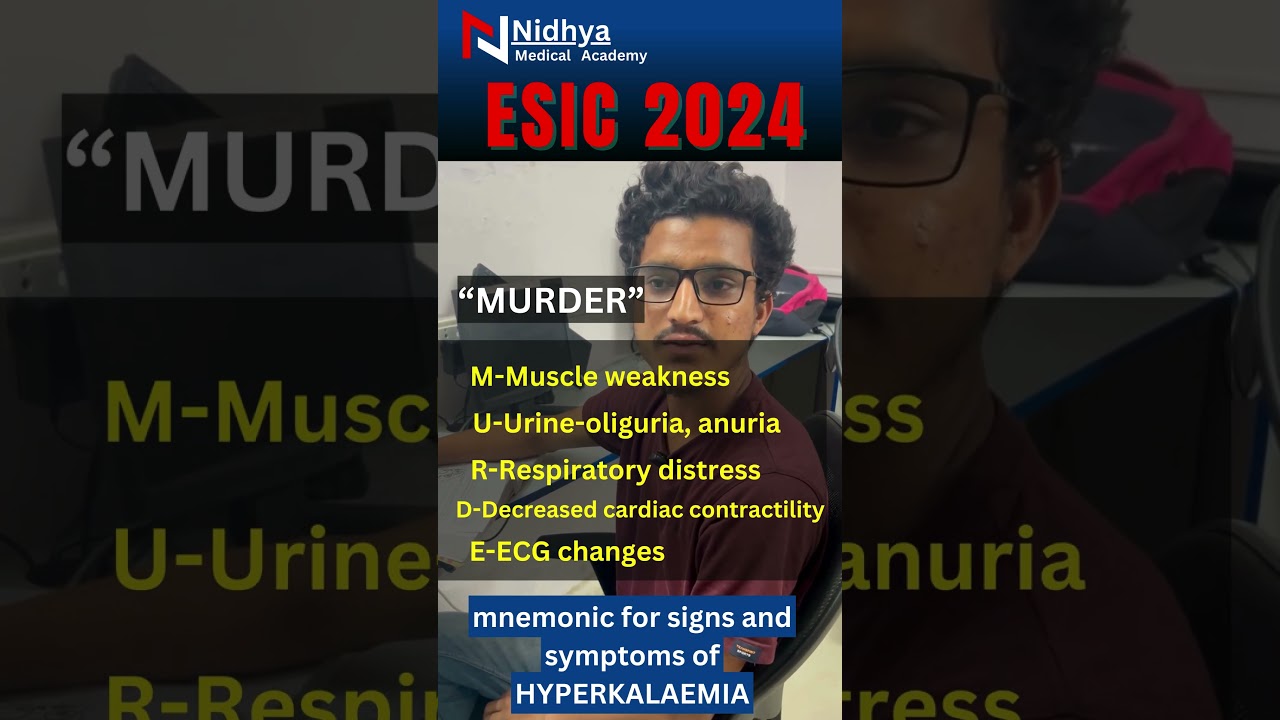 Mnemonic for signs and symptoms of HYPERKALAEMIA #nidhya #staffnurse