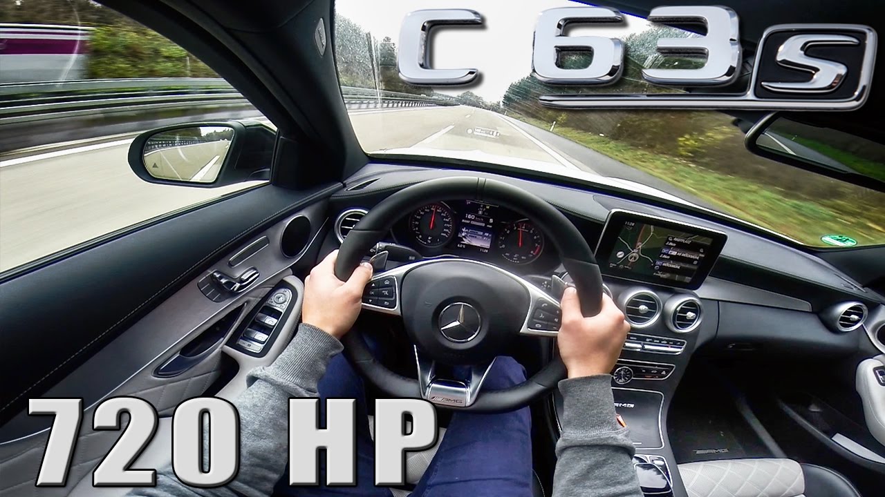 POV 720 HP Mercedes C63 S AMG 4.0 V8 BiTurbo GAD Motors FAST! Autobahn Acceleration