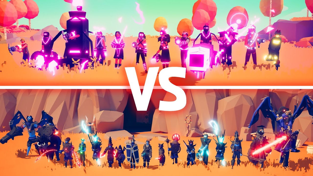 DLC Neon Team vs Dark Evil Team - Totally Accurate Battle Simulator | TABS