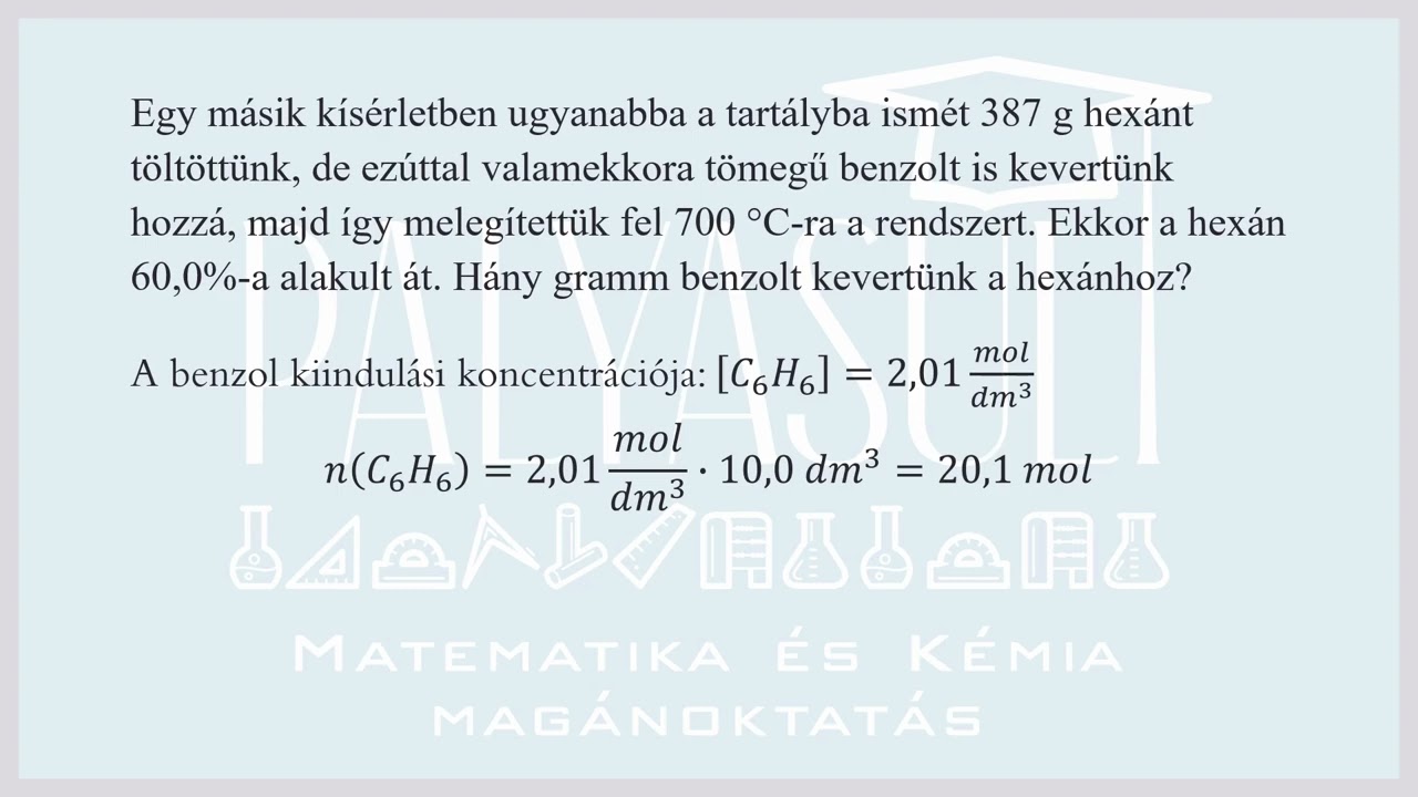 Kémiai egyensúly - érettségi feladatok