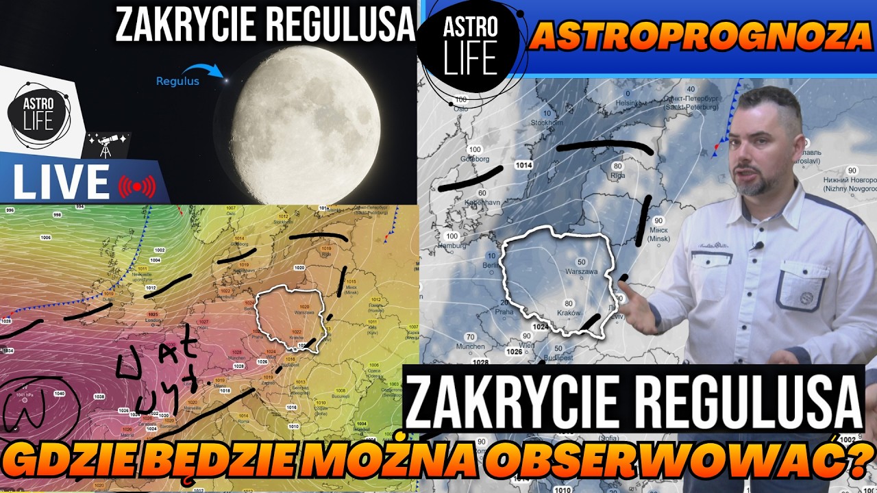 Najlepsza pogoda na obserwacje zakrycia Regulusa przez Księżyc? Omawiamy z @Mateusz_AstroLife