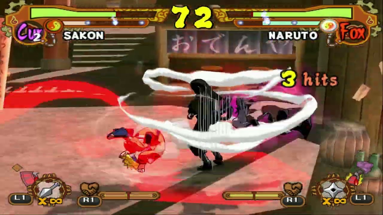 Sakon (Curse Mark) vs Naruto (Four Tailed) - Naruto Shippuden Ultimate Ninja 5