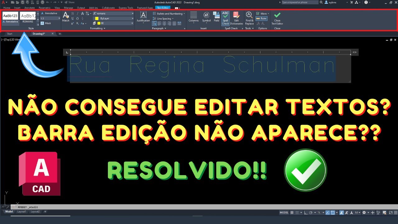 Não consigo editar textos AutoCAD - Editor de Textos não aparece AutoCAD - Converter Text em MText