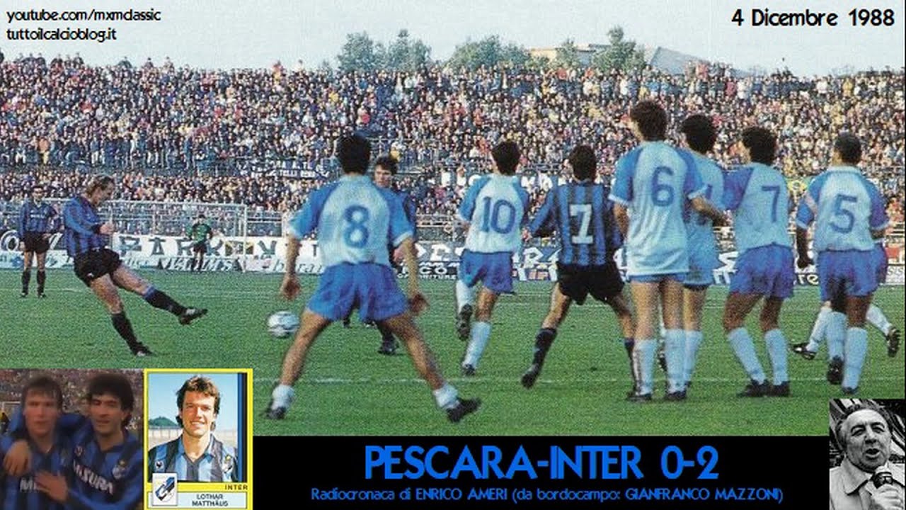 Pescara-Inter 0-2 (4/12/1988) Radiocronaca di Enrico Ameri (Tutto il calcio minuto per minuto)