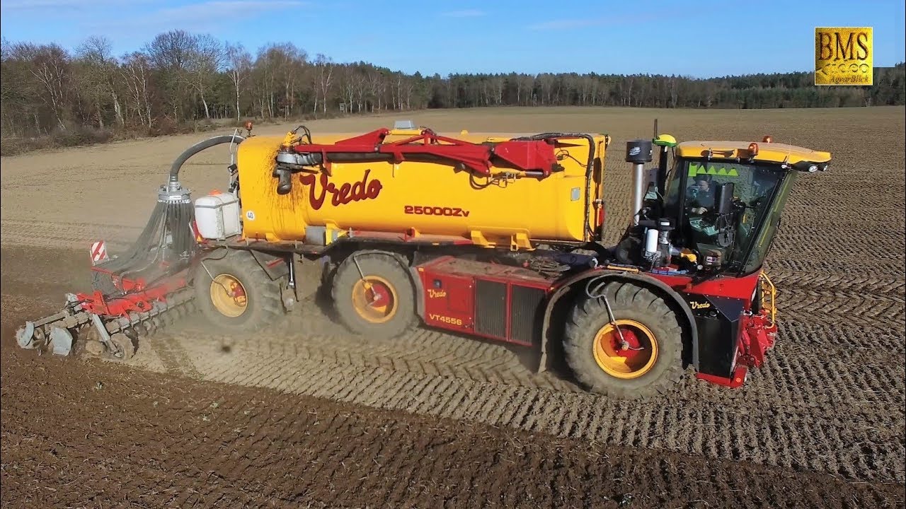 Gülle fahren 2019 Gülletrac VT4556 mit 25m3 Auflieger & John Deere 6250R driving slurry injection
