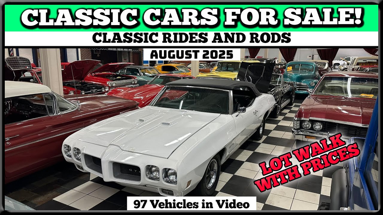 CLASSIC CARS FOR SALE!!  LOT WALK VIDEO Classic Rides and Rods Annandale Minnesota August 2025