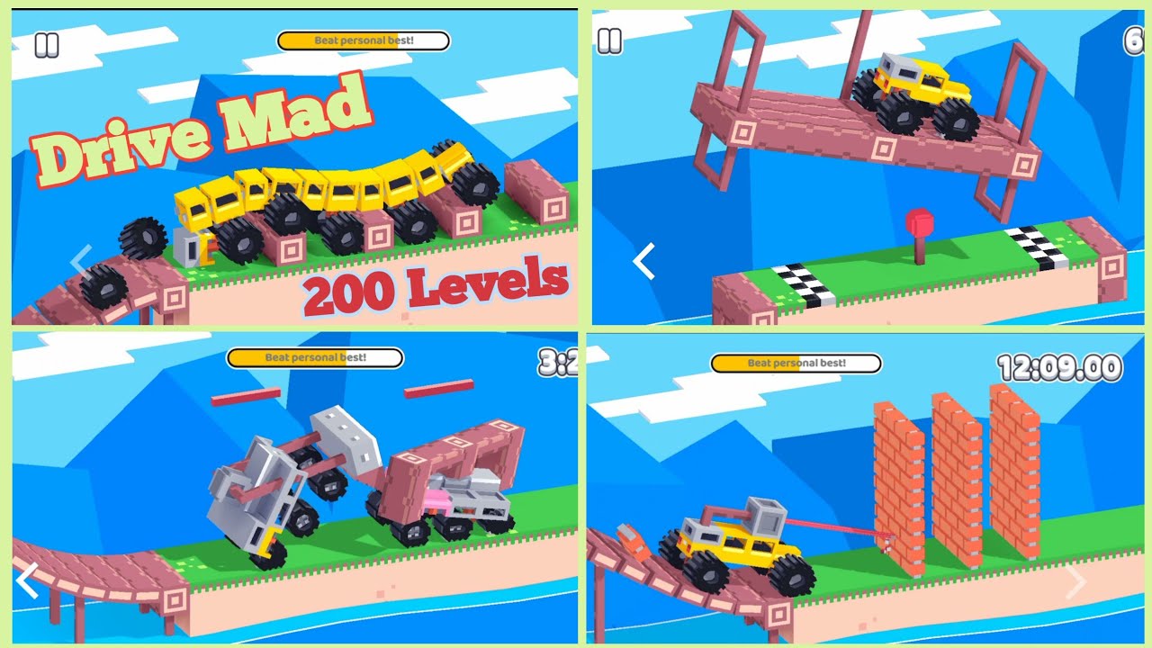 Drive Mad All 200 Levels Gameplay Fancade | Fancade Game