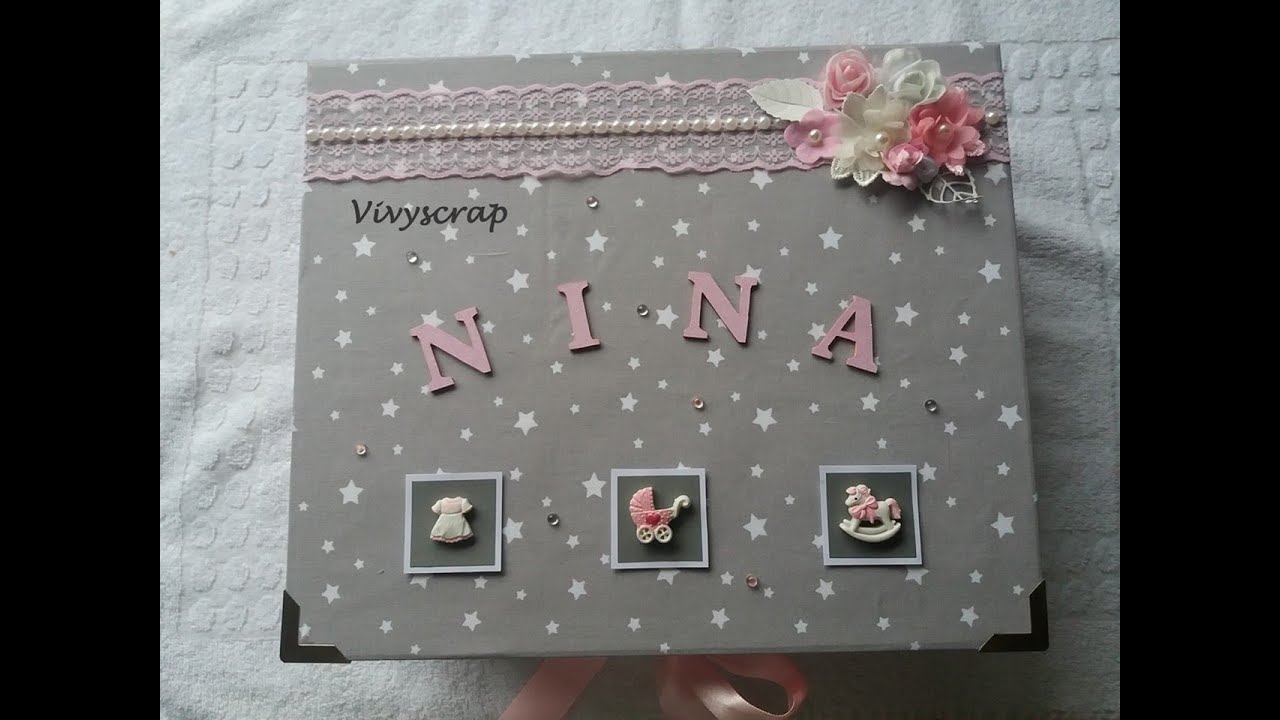 Coffret naissance fille et son mini album et petites boîtes