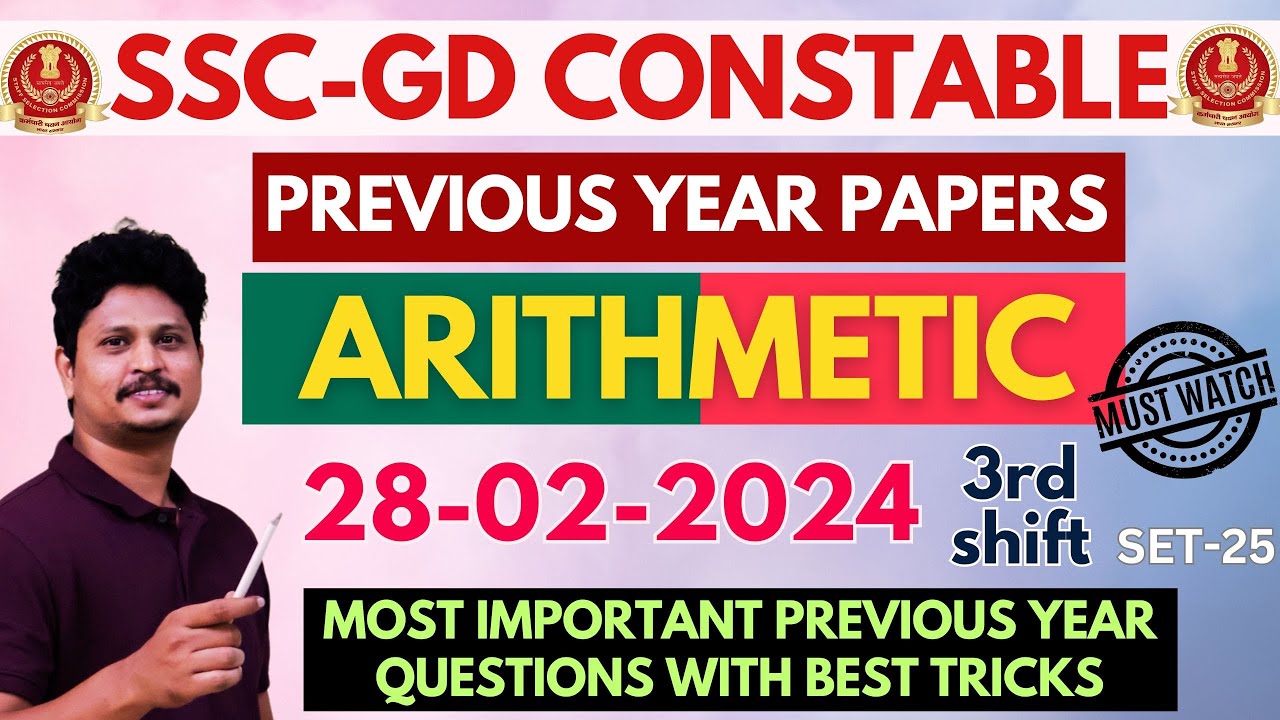 SSC GD MATHS CLASS | SSC GD PREVIOUS YEAR QUESTION PAPER | 28th FEB 2024 3rd SHIFT |GD FREE CLASSES