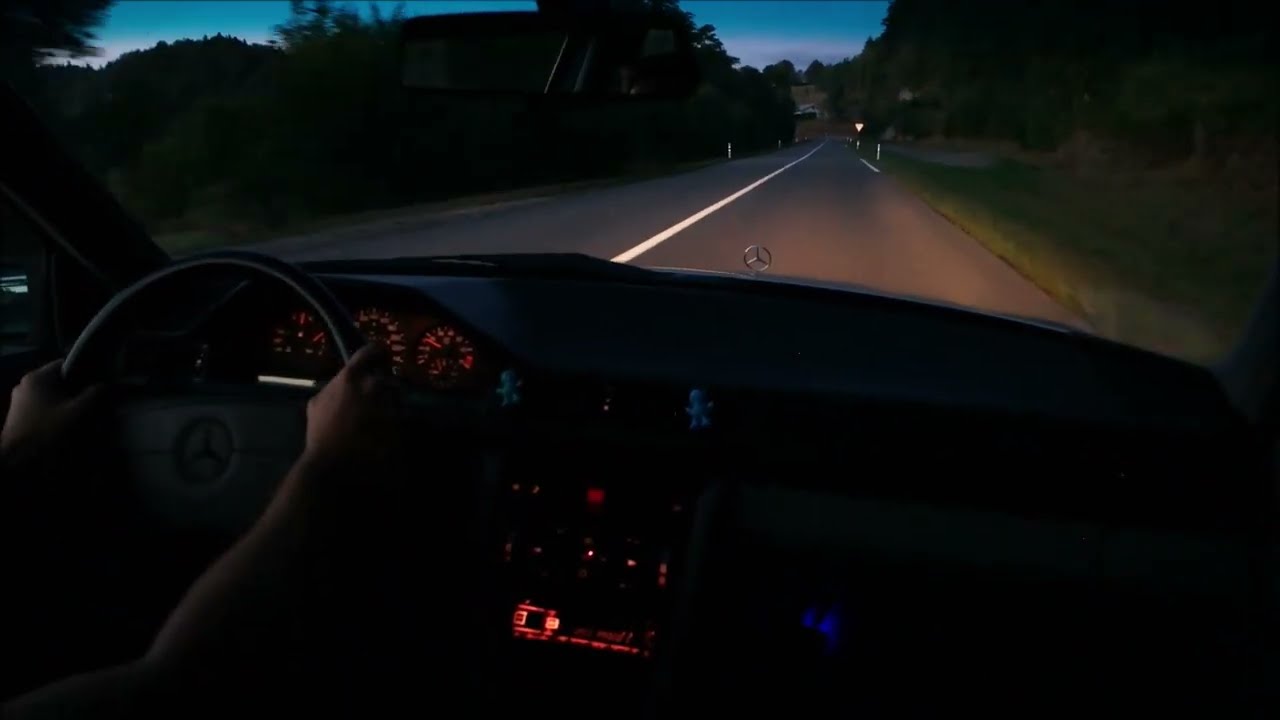 Driving 80s car listening Kavinsky Nightcall