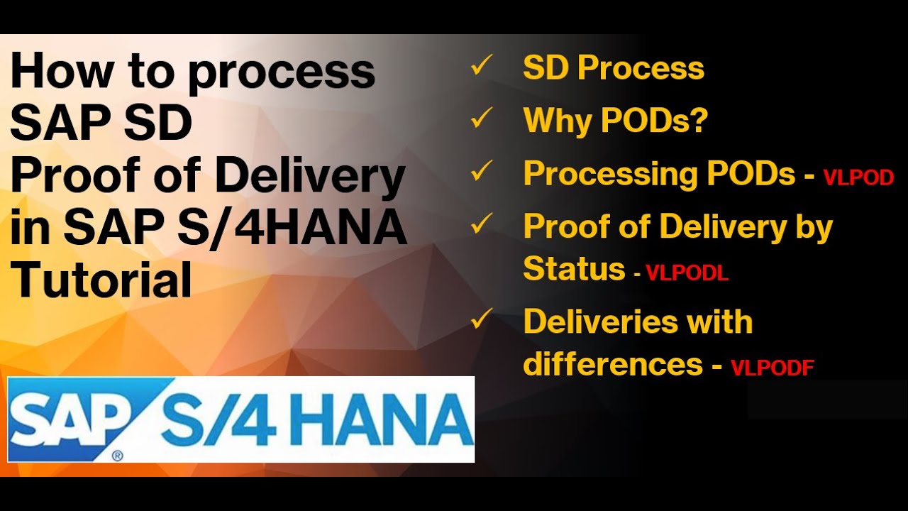 How to Process SAP S/4HANA SD POD Proof of Delivery Tutorial | SAP SD | SAP S/4HANA
