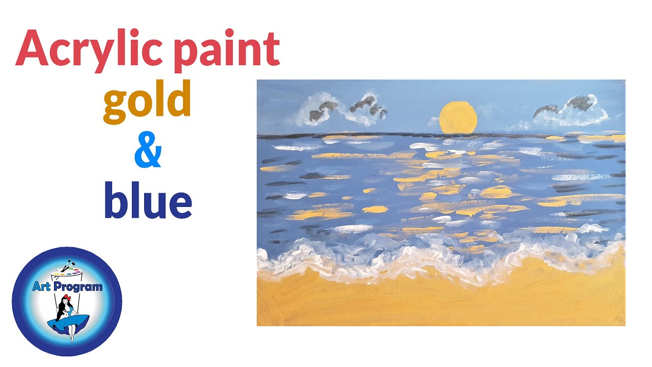 ArtProgram - Painting a sea with acrylic paint