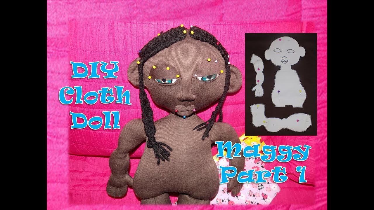 Handmade Doll DIY - Black Handmade Rag Doll DIY - Textile Dolls Instructions - Part 1