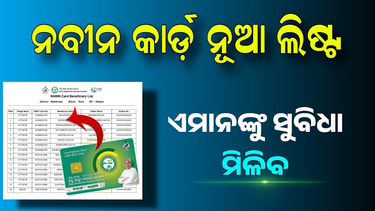 Nabin Card New List 2024 | BSKY Nabin Card 2024 Beneficiary List Check
