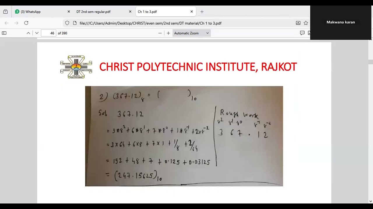 UNIT-1(DT): Basic introduction about syllabus, types of number system, decimal number