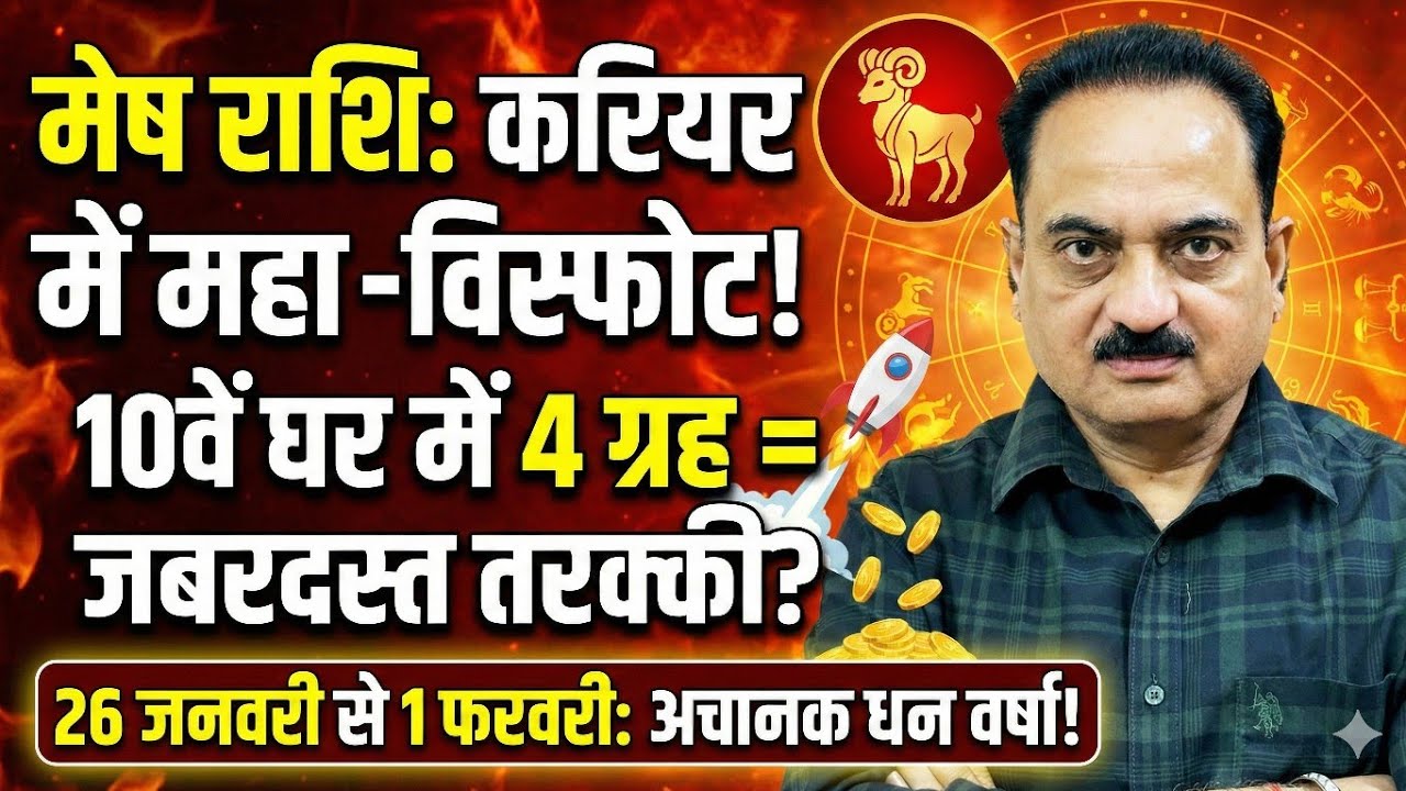मेष राशि 26 जनवरी से 1 फरवरी 2026 | करियर में भूचाल और राहु का धन | Mesh Rashi Weekly Horoscope